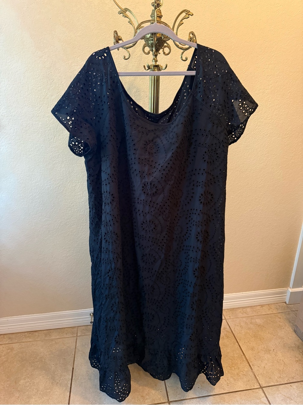 Women’s Black Eyelet Dress or Cover-up